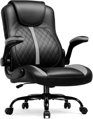 GTPLAYER Gaming Chair with Flip-Up Armrest, Video Gaming Chair with Rocking Function, Ergonomic Computer Gaming Chair with High-Density Sponge and Adjustable Height (Gray)