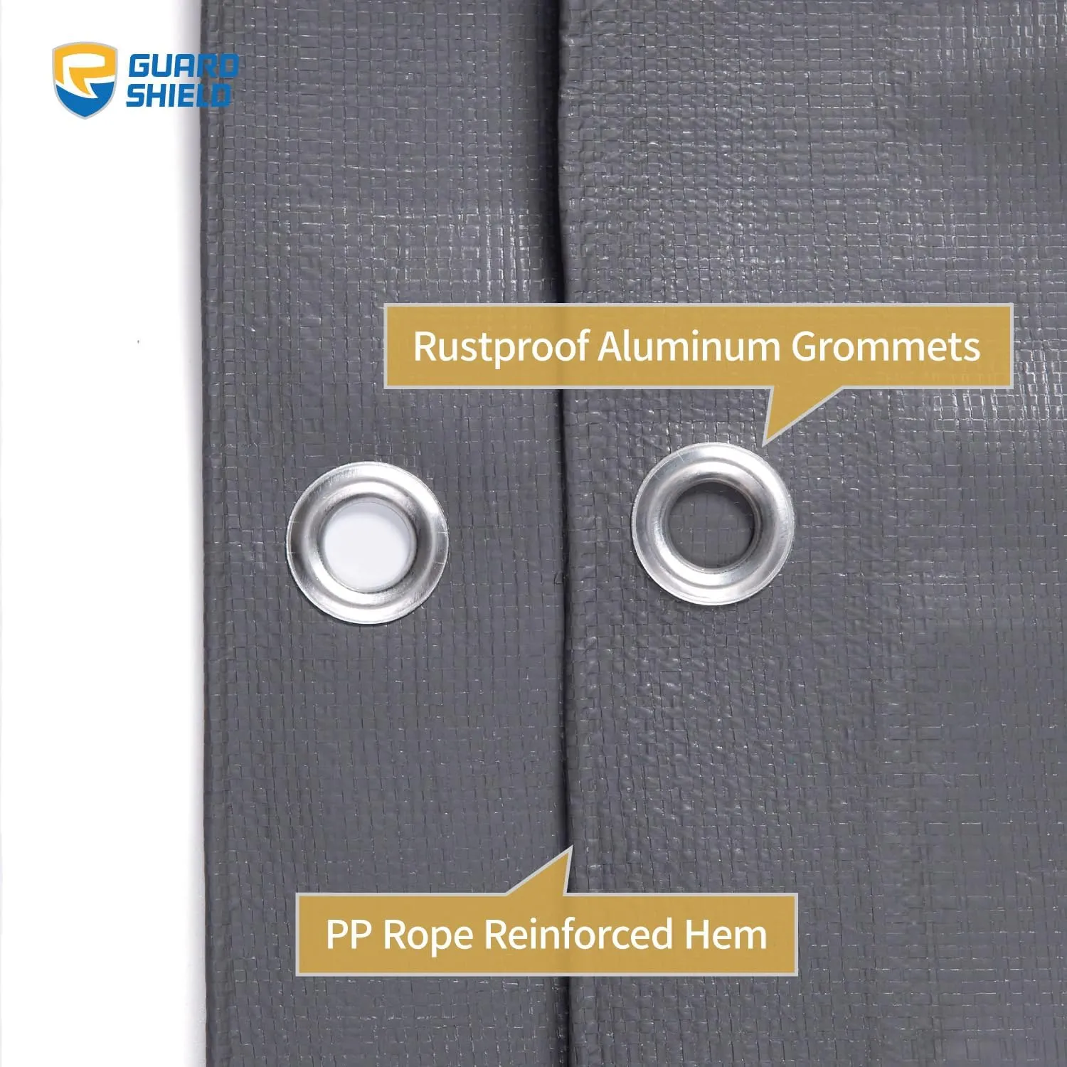 GUARD SHIELD Tarp Waterproof Heavy Duty Matte Grey Tarp 16x20 Feet Large UV Resistant Tarps Cover Outdoor 11mil