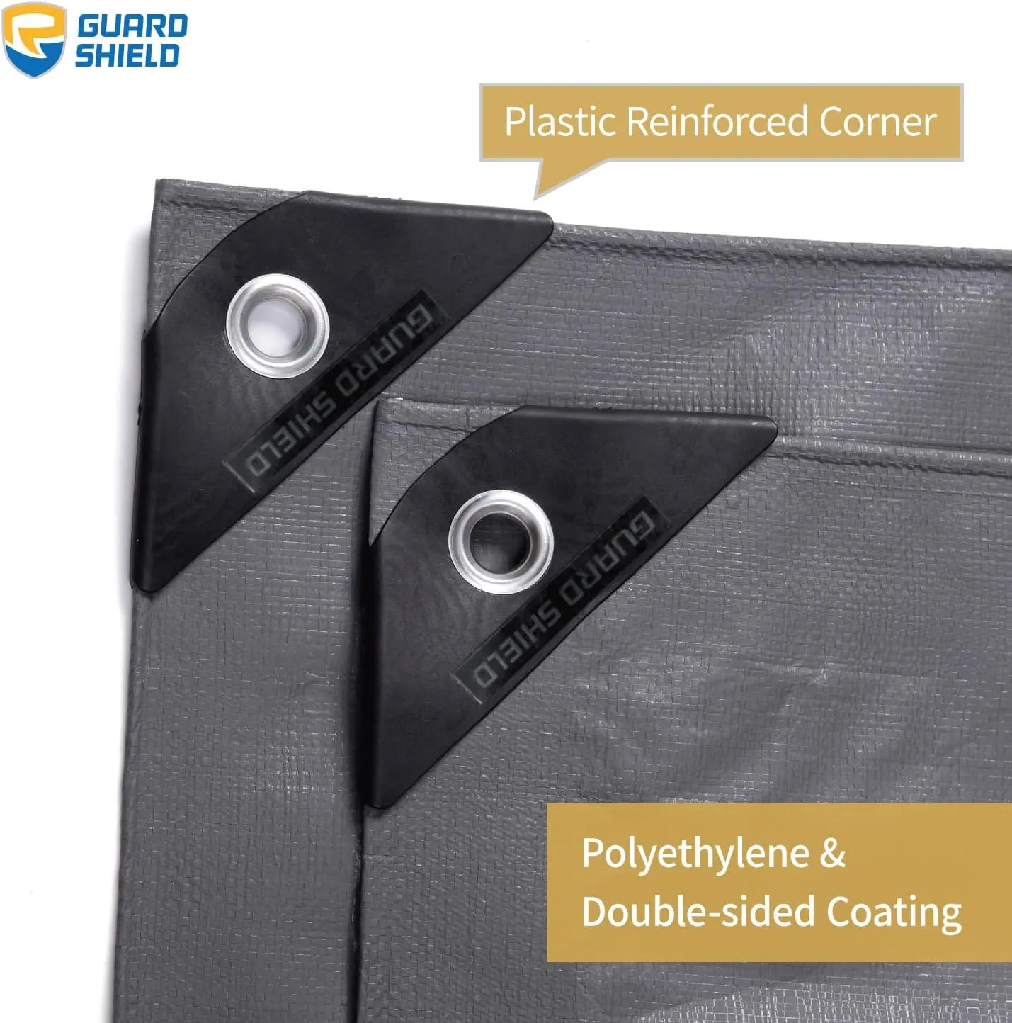 GUARD SHIELD Tarp Waterproof Heavy Duty Matte Grey Tarp 16x20 Feet Large UV Resistant Tarps Cover Outdoor 11mil