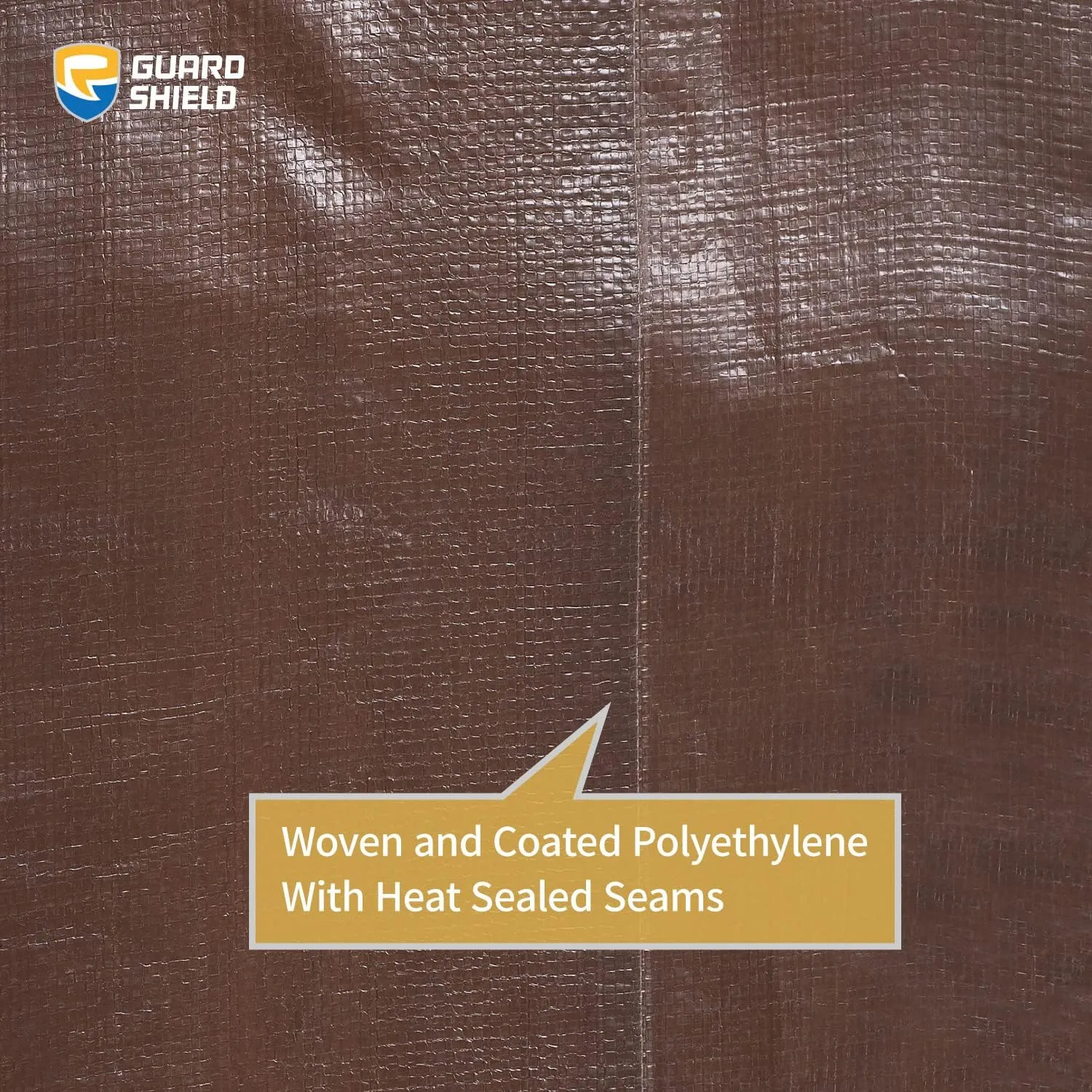 GUARD SHIELD Tarps Heavy Duty Waterproof 12x16 Feet Brown/Bright Silver Poly Tarp Cover Outdoor Thick UV Resistant Tarpaulin with Grommets 10mil