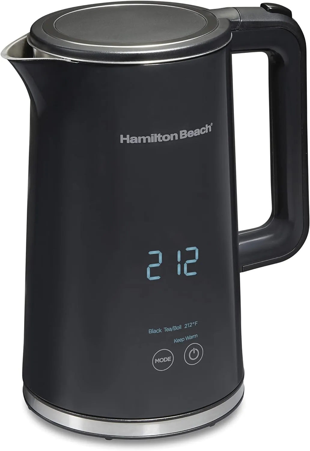 Hamilton Beach Digital Temperature Control Electric Tea Kettle, Hot Water Boiler & Heater 1.7L, 5 Preset Modes   Keep Warm, Fast Boil 1500 Watts, BPA Free, Cool-Touch Exterior, Black (41033)