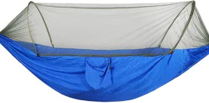 Hammocks Camping Hammock Portable Pop-up Hammock with Mosquito Net Parachute Nylon Fabric 2 Person Sleeping Swing for Outdoor Furniture Hammocks for Outside