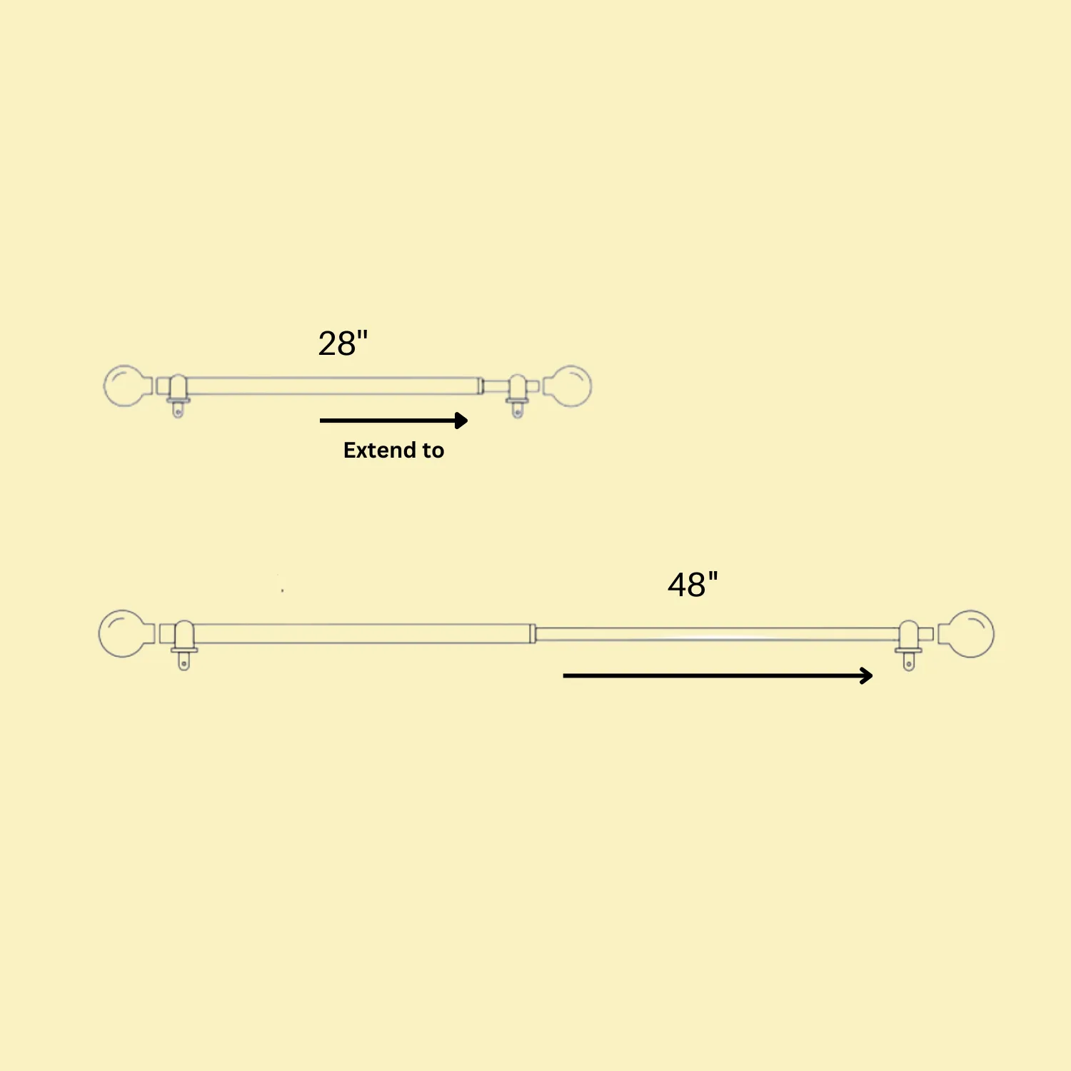 Handpainted Bloom Ceramic Finial Extendable Curtain Rod White 19MM (Hardware Included)