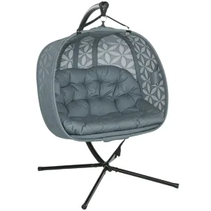 Hanging Cup Cushion Multifunctional Outdoor Outsunny Charcoal Holders, With Chair Grey Waterproof Double And