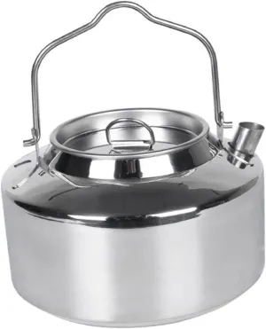 Happyyami Portable Tea Kettle Stainless Steel Water Pot Camping Kettle Outdoor Cooking Compact Design