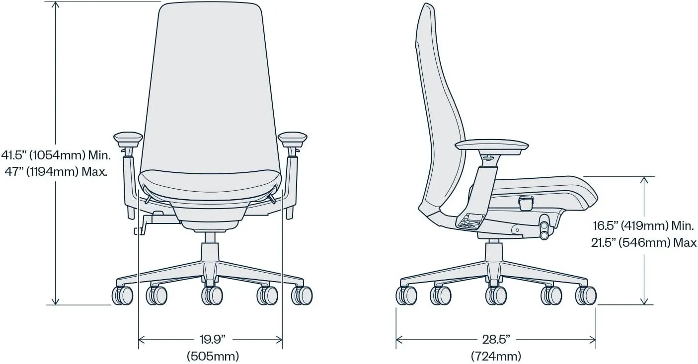 Haworth Fern Ergonomic Office Chair – Stylish and Innovative Desk Chair with Digital Knit Finish - Without Lumbar Support (Deep Sea)