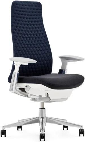 Haworth Fern Ergonomic Office Chair – Stylish and Innovative Desk Chair with Digital Knit Finish - Without Lumbar Support (Deep Sea)
