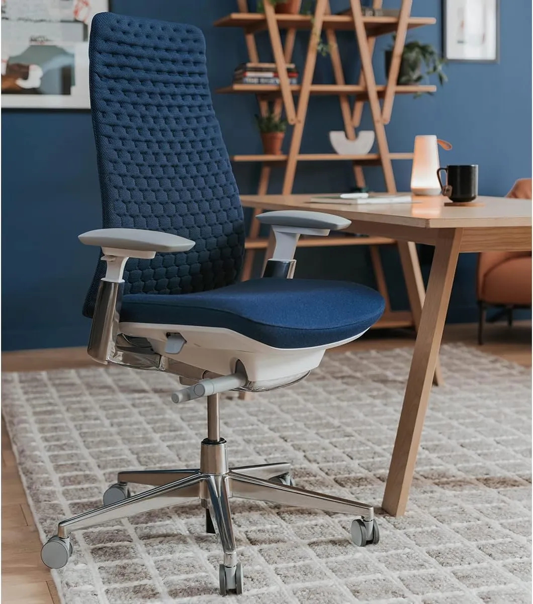 Haworth Fern Ergonomic Office Chair – Stylish and Innovative Desk Chair with Digital Knit Finish - Without Lumbar Support (Deep Sea)
