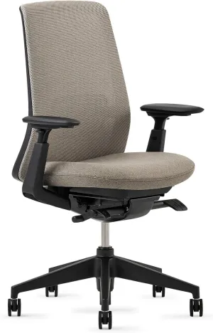 Haworth Soji Office Chair with Ergonomic Adjustments and Lumbar Support, Flexible Mesh Back (Clay)