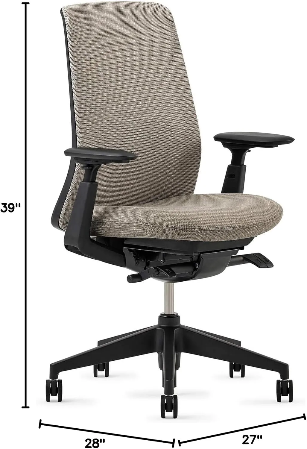 Haworth Soji Office Chair with Ergonomic Adjustments and Lumbar Support, Flexible Mesh Back (Clay)