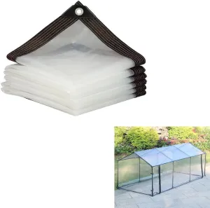 Heavy Duty Clear-Waterproof-Tarps-Outdoor.7 * 10ft 7 * 13ft,7 * 16ft,Tarpaulin Transparent of Patio,Clear Plastic Tarp for Garden Winter(20x26 ft(6x8m))