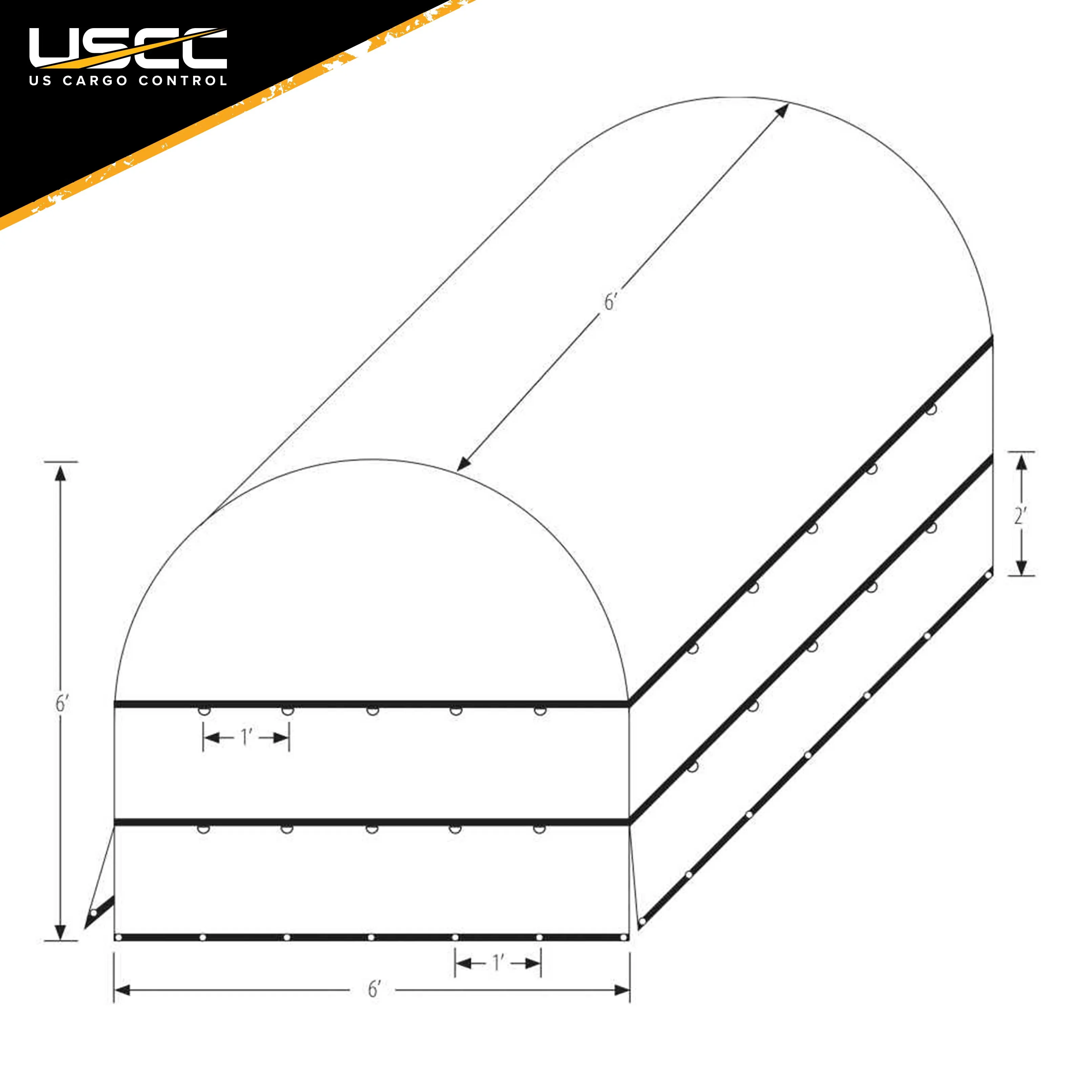 Heavy Duty Coil Tarp - 6'x6'x6' - 18 oz. Black Tarp