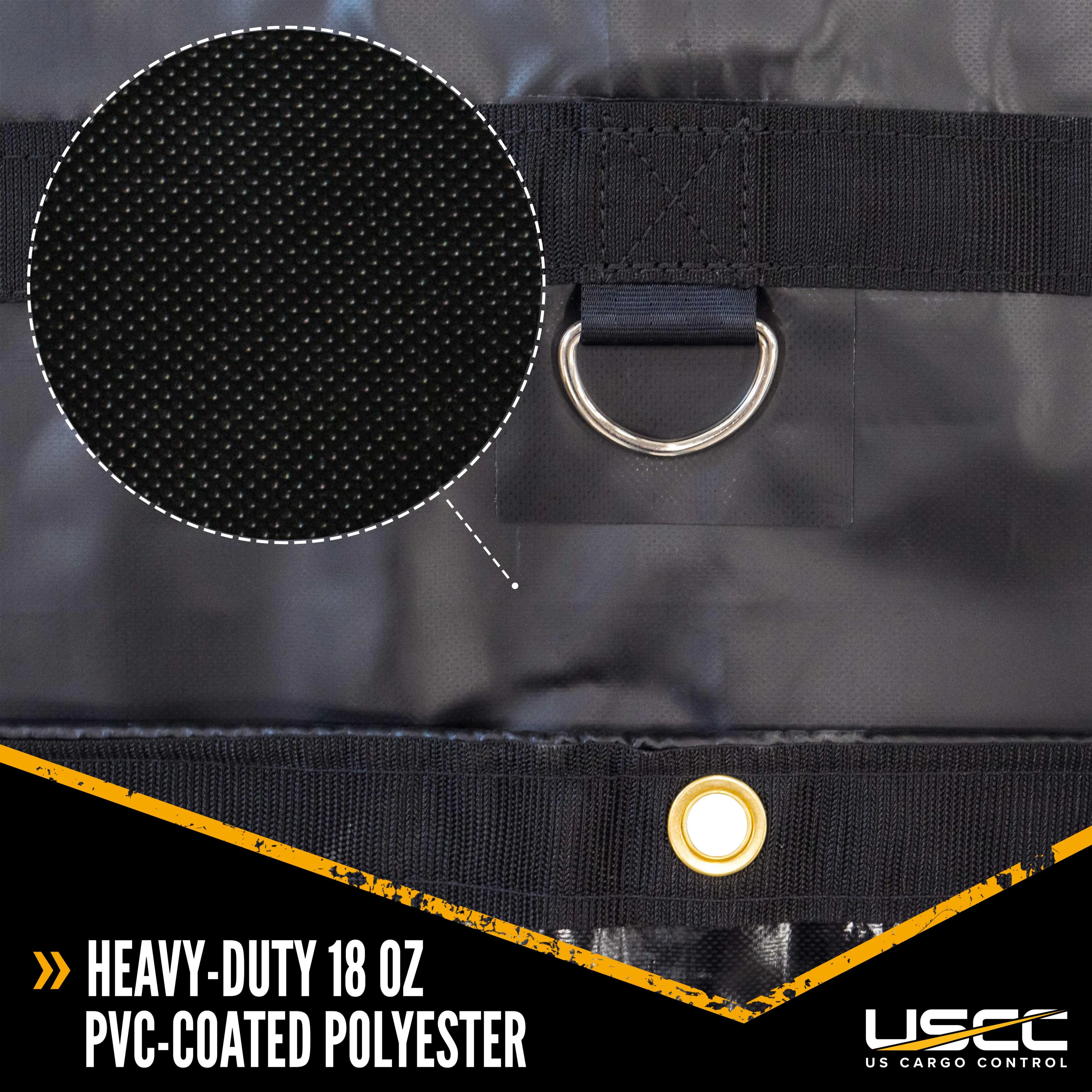 Heavy Duty Coil Tarp - 6'x6'x6' - 18 oz. Black Tarp