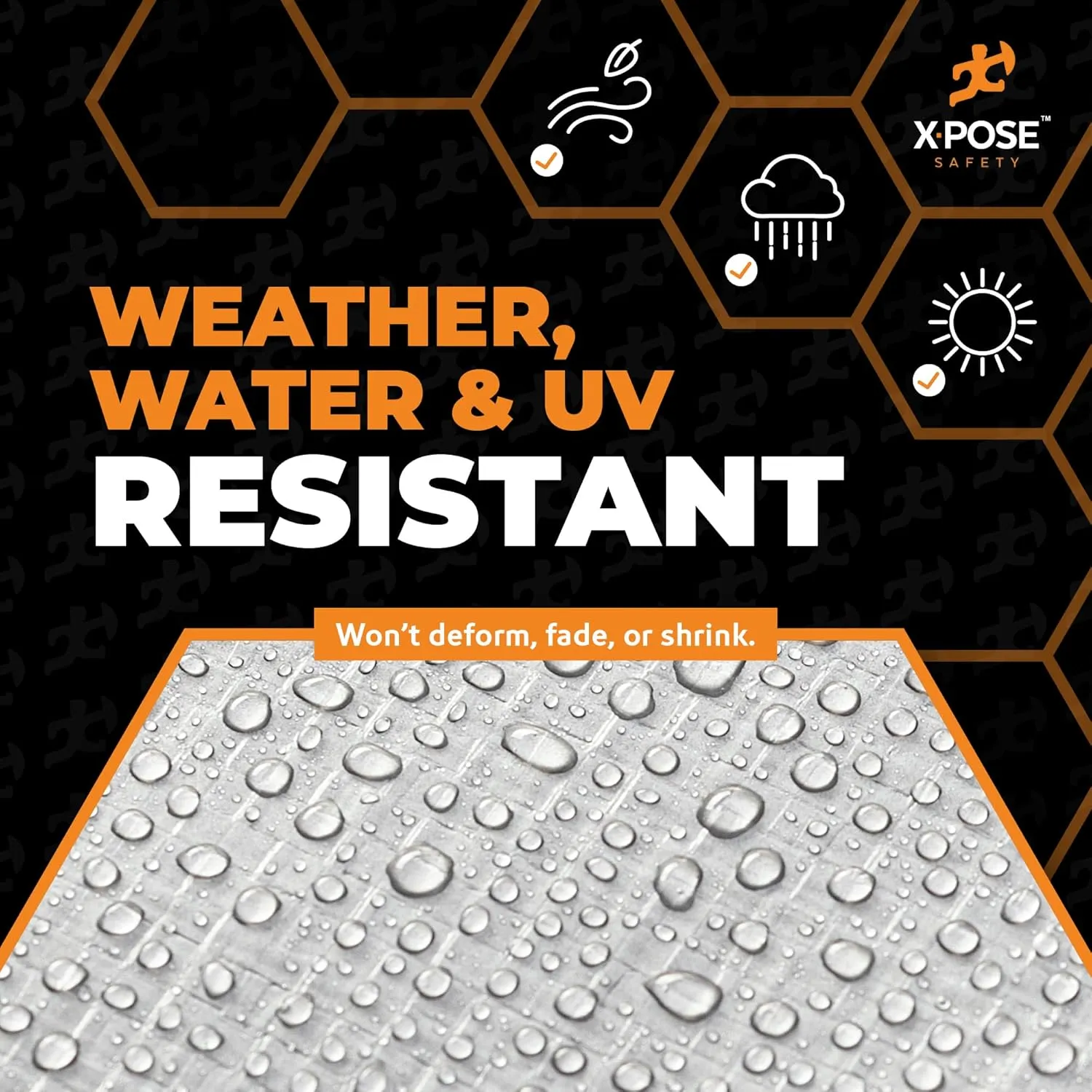 Heavy Duty Poly Tarp - 10' x 10' - 10 Mil Thick Waterproof, UV Blocking Protective Cover - Reversible Silver and Black - Laminated Coating - Grommets - by Xpose Safety