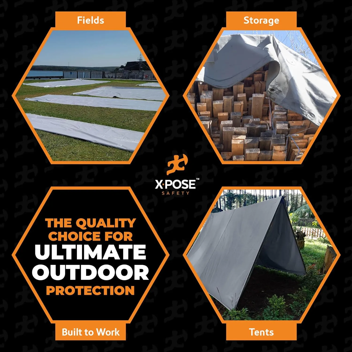 Heavy Duty Silver Poly Tarp 30' X 50' - Multipurpose Protective Cover - Durable, Waterproof, Weather Proof, Rip and Tear Resistant - Extra Thick 12 Mil Polyethylene - by Xpose Safety