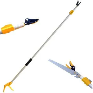 HECTARE ALUMINUM TELESCOPIC LONG REACH (10 FEET) CUT AND HOLD PRUNER WITH SAW