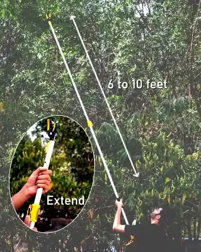 HECTARE ALUMINUM TELESCOPIC LONG REACH (10 FEET) CUT AND HOLD PRUNER WITH SAW