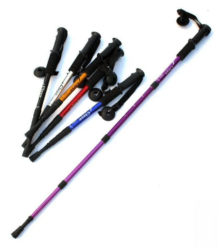High Density Aluminum Alloy Retractable Trekking walking Pole (ONE)