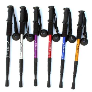 High Density Aluminum Alloy Retractable Trekking walking Pole (ONE)