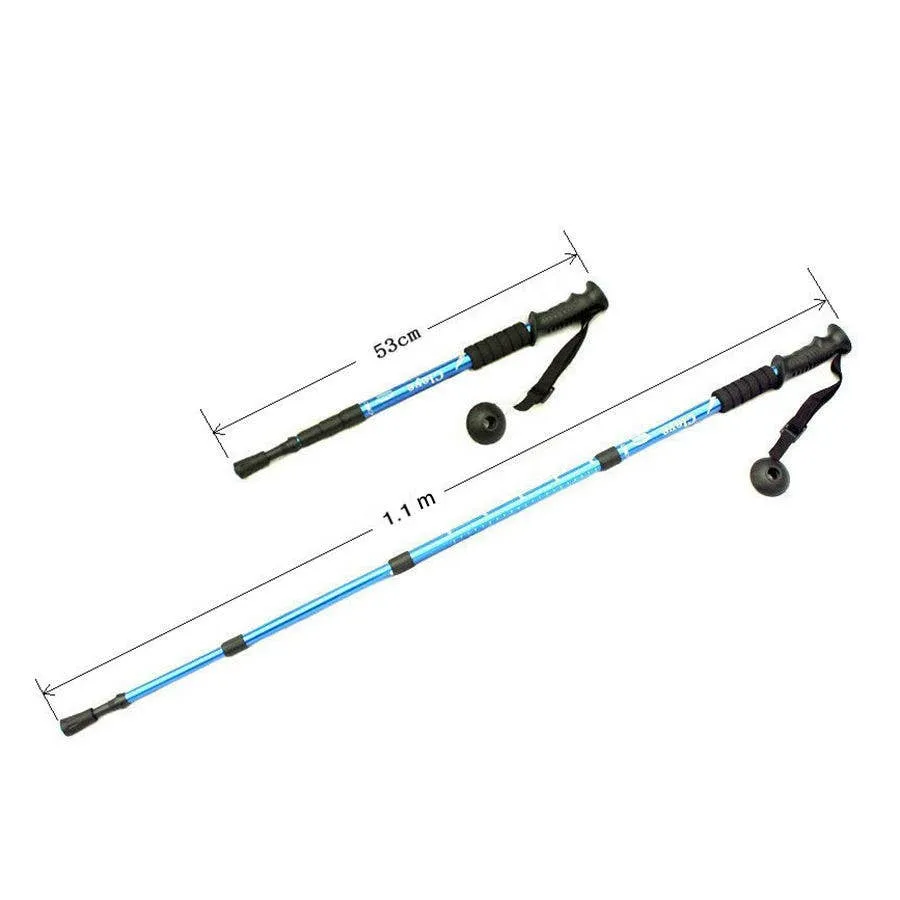 High Density Aluminum Alloy Retractable Trekking walking Pole (ONE)