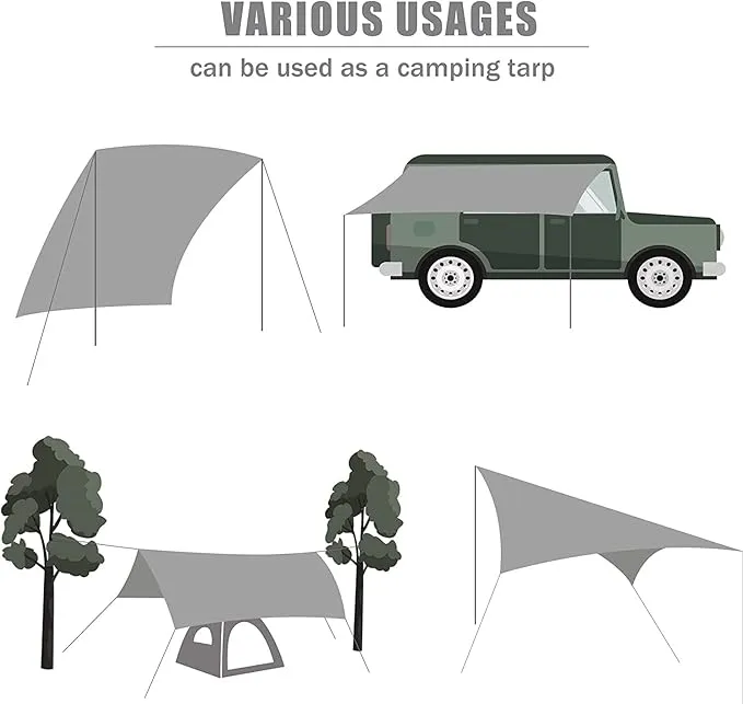 HIKEMAN Waterproof Tent Footprint Camping Tarp - Ultralight Tent Floor Saver,Multifunctional Tents Ground Sheet Mat with 4 Tent Stakes for Camping,Picnic,Hiking,Backpacking,Hammock,Beach