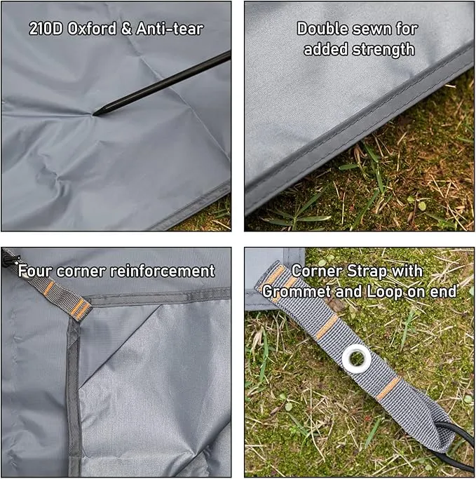 HIKEMAN Waterproof Tent Footprint Camping Tarp - Ultralight Tent Floor Saver,Multifunctional Tents Ground Sheet Mat with 4 Tent Stakes for Camping,Picnic,Hiking,Backpacking,Hammock,Beach