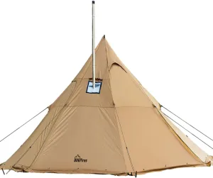 Hot Tent with Stove Jack Onefires Large Teepee Tent for Family Camping 4-8 Person