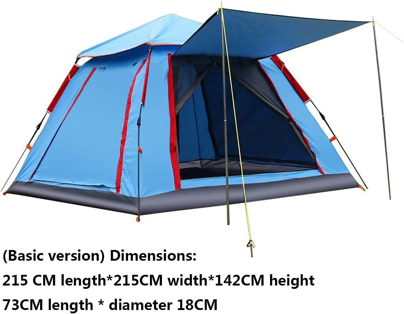 Hydraulic Tent Canopy for Camping Automatic Tents,3-4 People Beach High-Density Silver Rubber Fabric Camping Tent,Family Outdoor Picnic