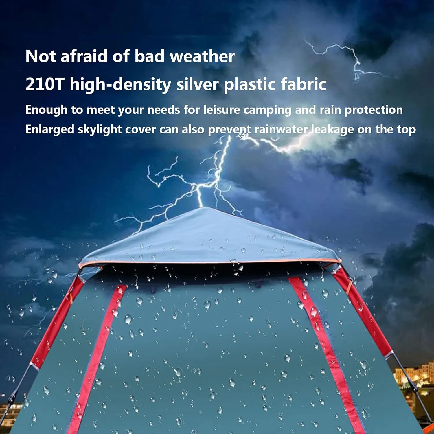 Hydraulic Tent Canopy for Camping Automatic Tents,3-4 People Beach High-Density Silver Rubber Fabric Camping Tent,Family Outdoor Picnic