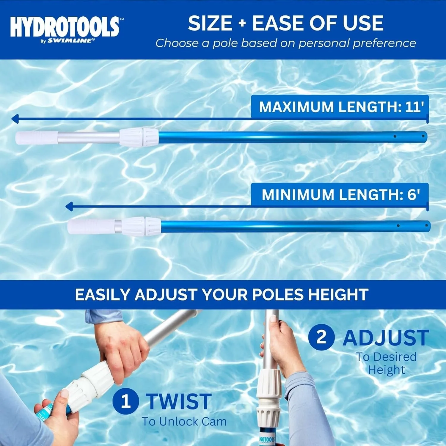 Hydrotools 6'-12' HD Telescopic Pole