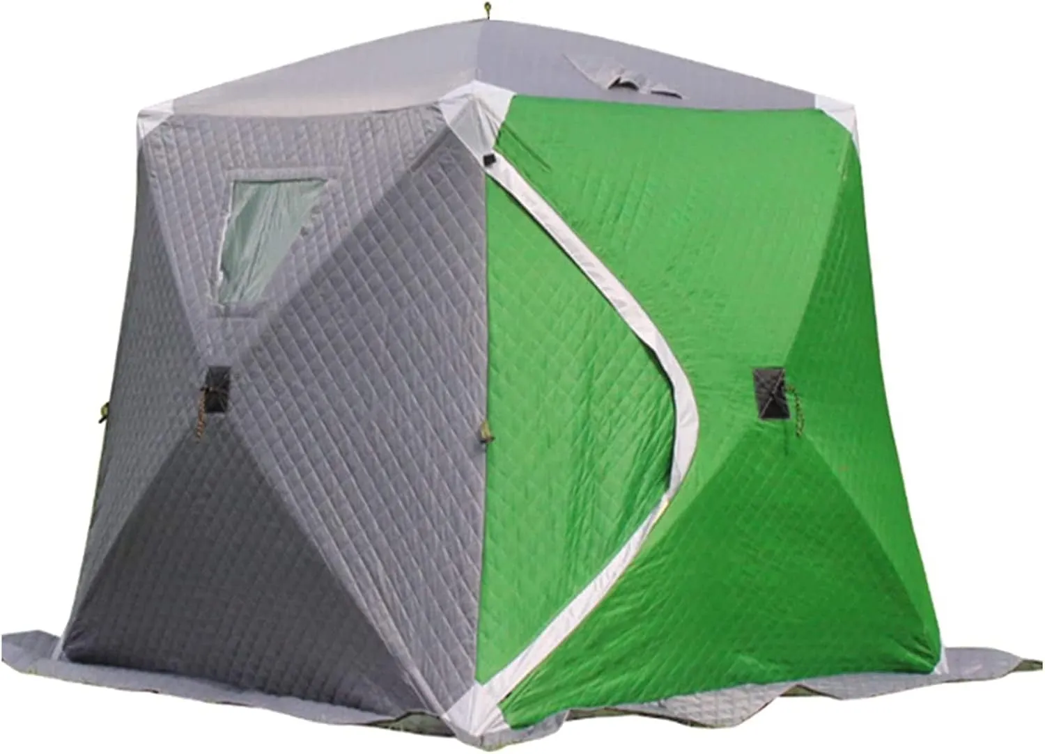 Ice Fishing Shelter, Pop-up Portable Ice Shanty Tent for 2-3 Person, Waterproof Ice Shelter w/Carrier Bag, Detachable Ventilated Windows & Zippered Door for Ice Fishing