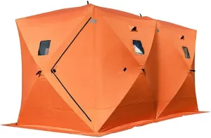 Ice Fishing Tent Shelter Shanty Pop-Up 5-8 Person 300D Oxford Fabric Waterproof Windproof for Winter Fishing Camping Hiking