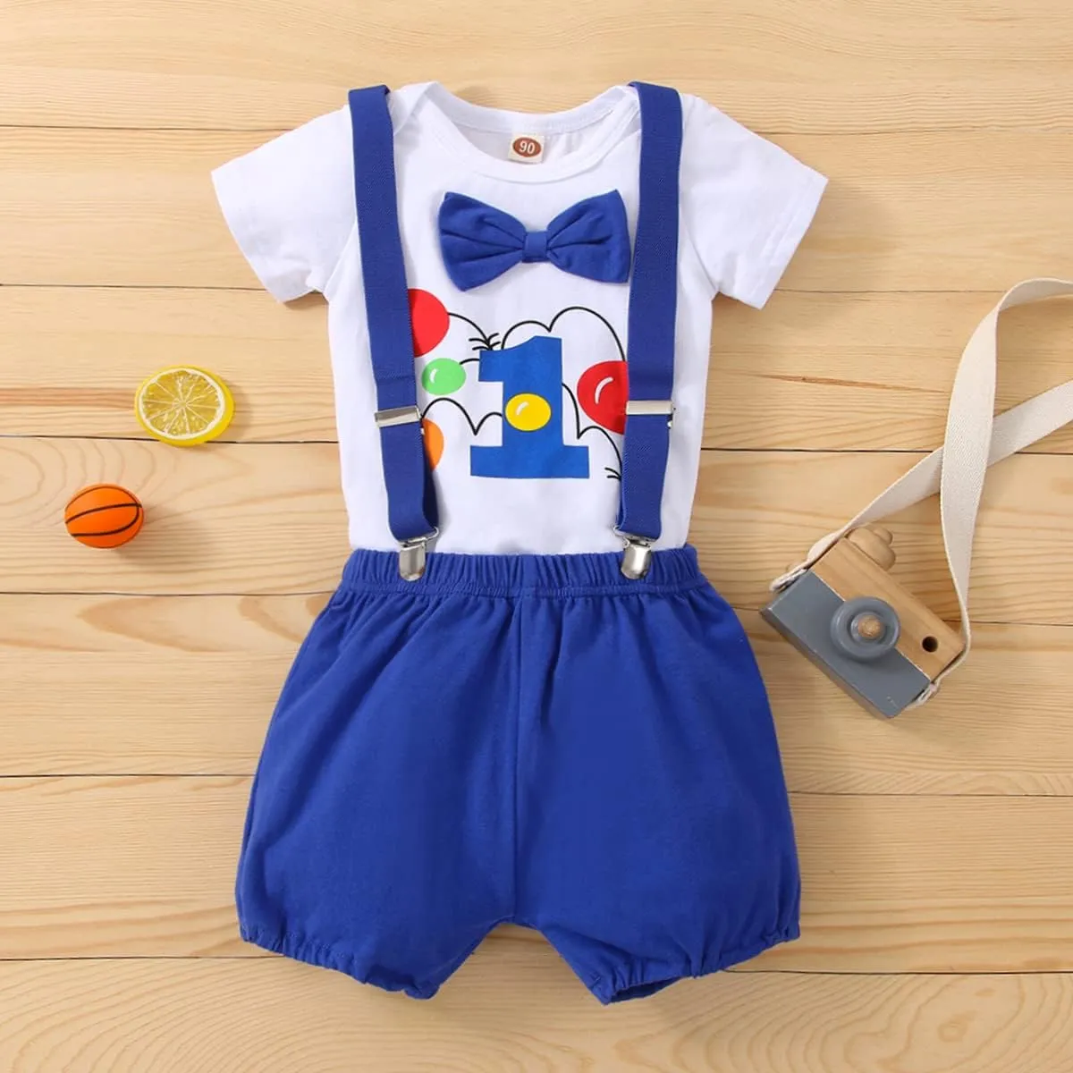 IMEKIS Baby Boys Space 1st Birthday Outfit Cake Smash Romper   Shorts Pants Suspenders Astronauts Cake Smash Photo Props