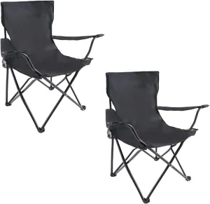 InfiniPower 2 Pack Portable Folding Chair with Carry Bag, Lightweight Camping Chair for Camp, Outdoor Chair for Adults, Sports, Beach, Hiking, Backpacking, Garden