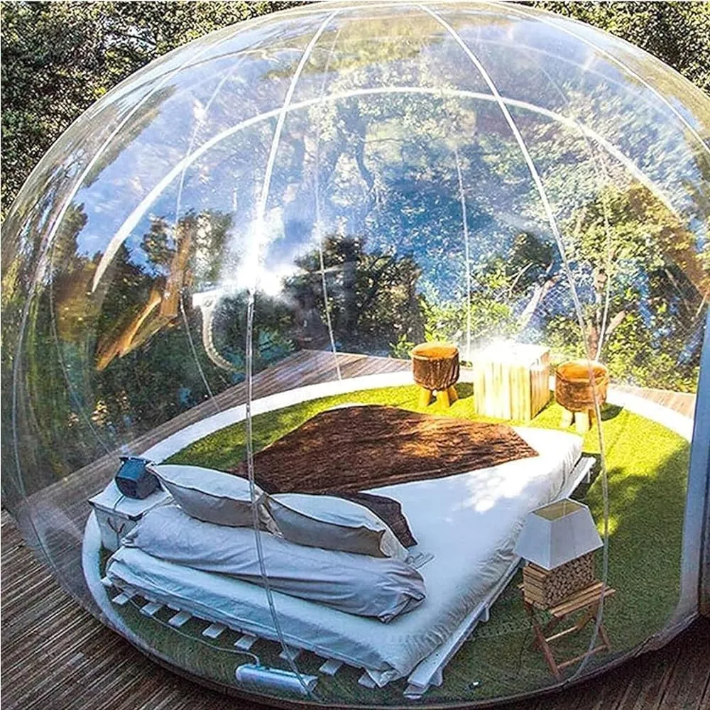 Inflatable Bubble Camping Tent, Outdoor Rainproof Transparent Dome Bubble House Family Backyard Stargazing Outdoor Camping Bubble Tent