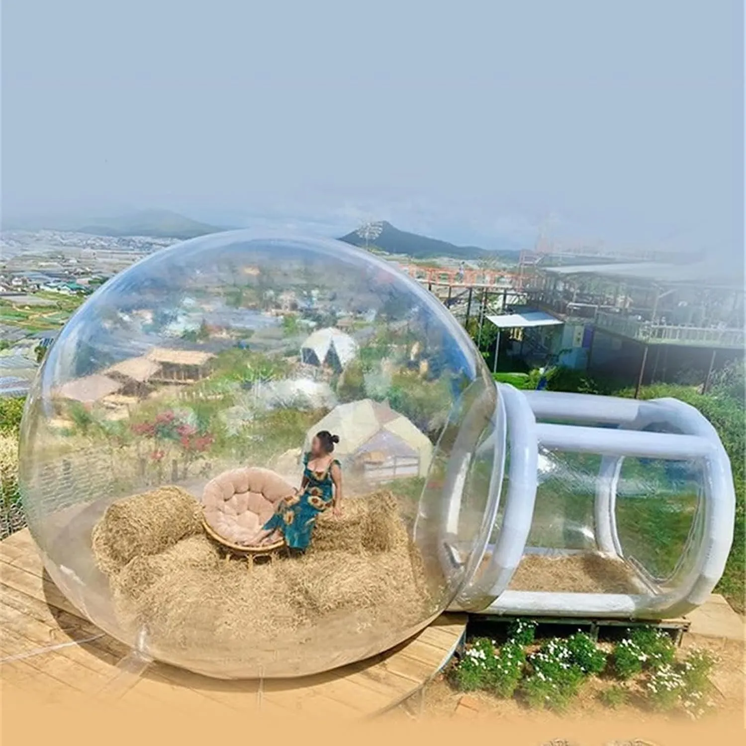 Inflatable Bubble Tent Transparent Outdoor Camping Party Tent Bubble House Rainproof Family Backyard Stadium Rest Place Air Cushion Tent Activity Theme Tent