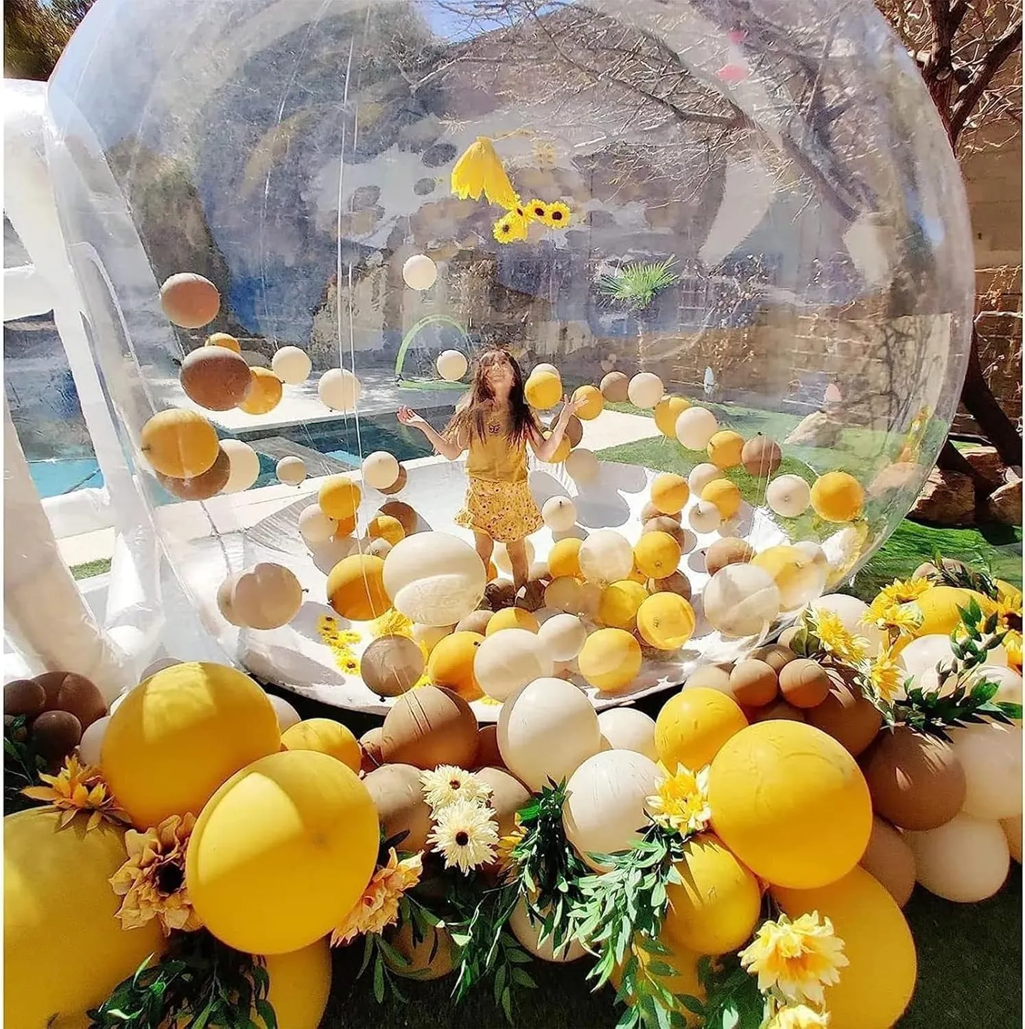 Inflatable Bubble Tent Transparent Outdoor Camping Party Tent Bubble House Rainproof Family Backyard Stadium Rest Place Air Cushion Tent Activity Theme Tent