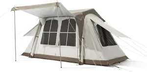 Inflatable Tent, Outdoor Camping Equipment, Portable Folding Tent, 10.9㎡, Rainproof and Sunproof, Top Skylight, Multi-Directional Breathable (White)