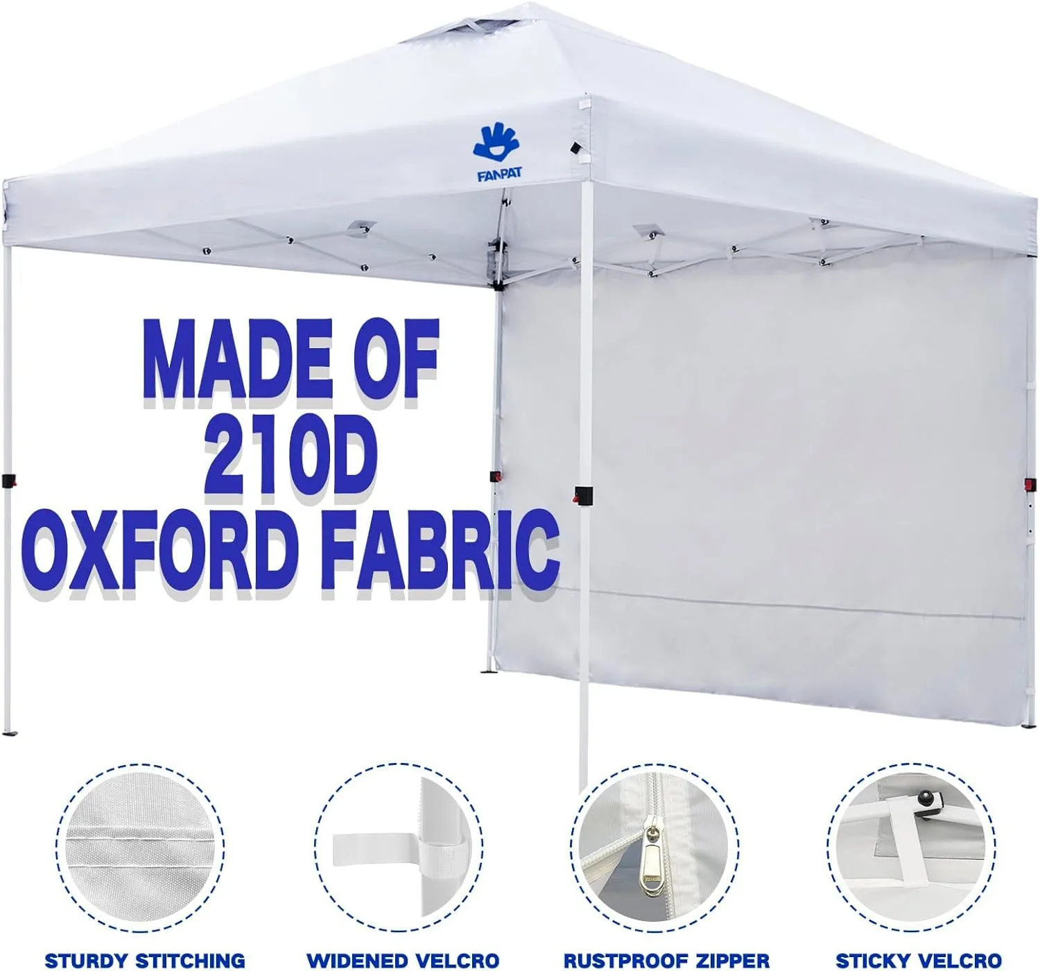 Instant Canopy Tent Sidewall for 10x10 Pop Up Canopy - Waterproof, 99% UV Protection, Green (3PCS Sidewall Only)