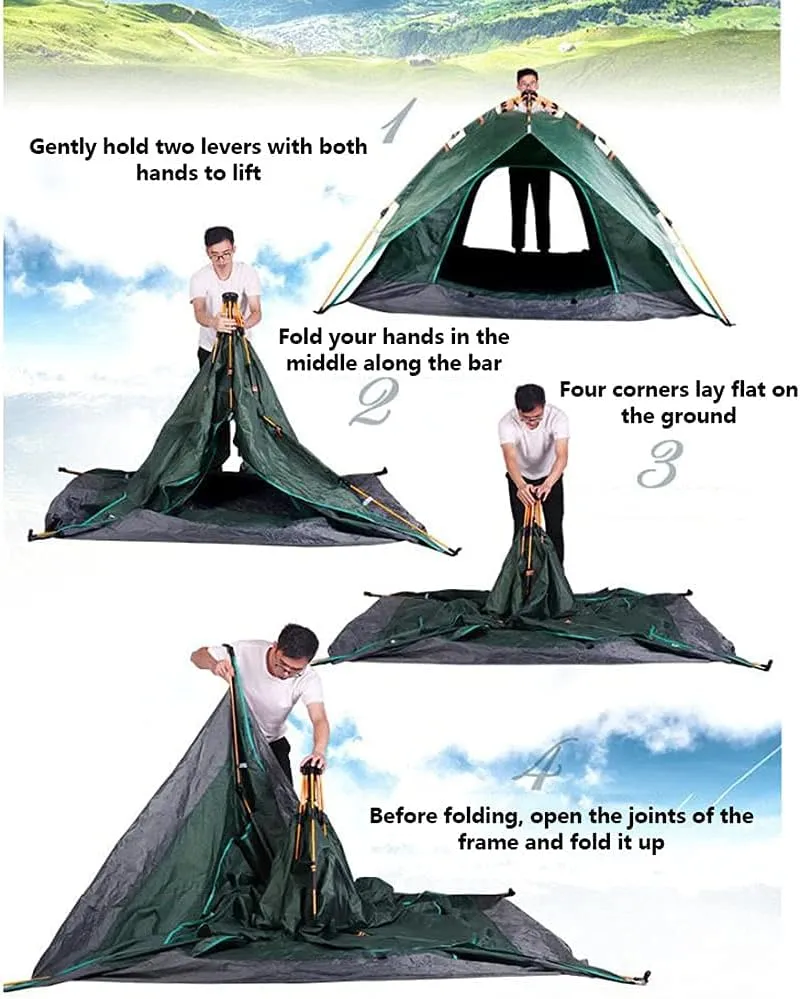 Instant Pop Up Family Camping Tents for 2-3 3-4Persons, Quick Setup for Camping, Hiking, Fishing