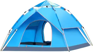 Instant Pop Up Tent for 3-4 Person Automatic Tent Dome Tent Double Layer Waterproof Family Tent for Hiking Backpacking Beach,Automatic pop up Tent