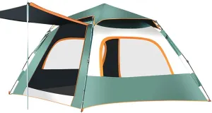 Instant Pop-up Tent, Rainproof Sunscreen Outdoor Camping Tent Lightweight Portable for 3-4 Person Automatic Quick Open