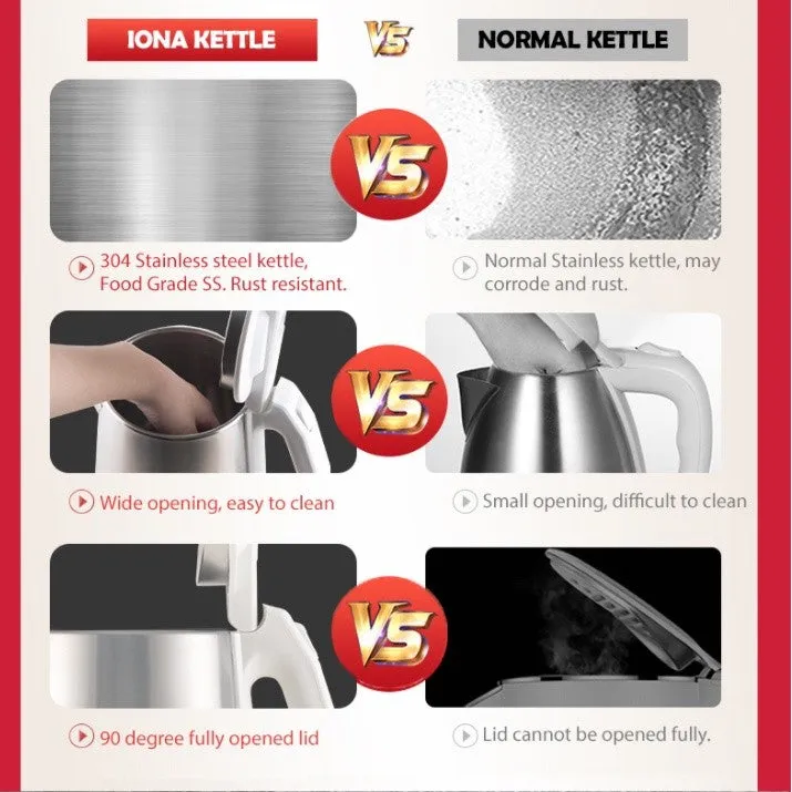 Iona 1.8L Stainless Steel Electric Kettle GLK1806