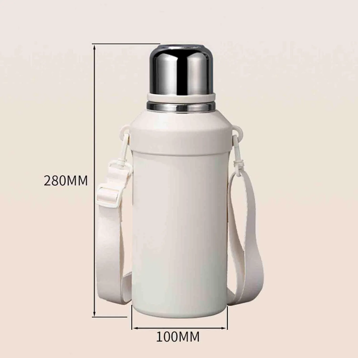 JUSHZ Mens Water Bottle Water Bottles Gym Leakproof Stainless Steel Adult with Filter Thermos Flask Vacuum Flasks Insulated with Handle Large Capacity Portable Car Travel (1200ml,Green)