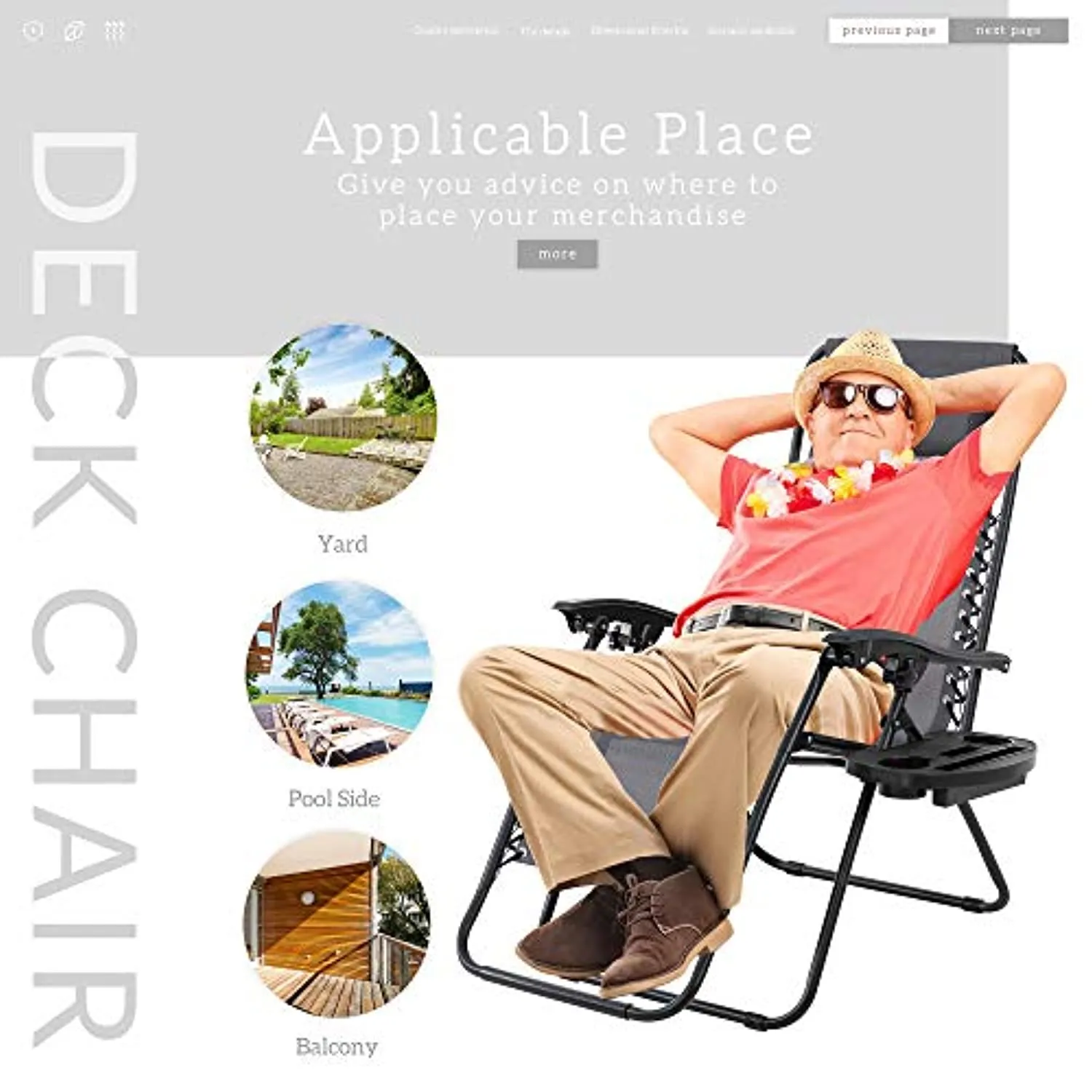 JY QAQA PET Zero Gravity Adjustable Folding Reclining Chair Patio Folding Lawn Set of 2 Outdoor Camp Lounge Chairs with Pillows and Cup Holde for Poolside Backyard and Beach (Blue)