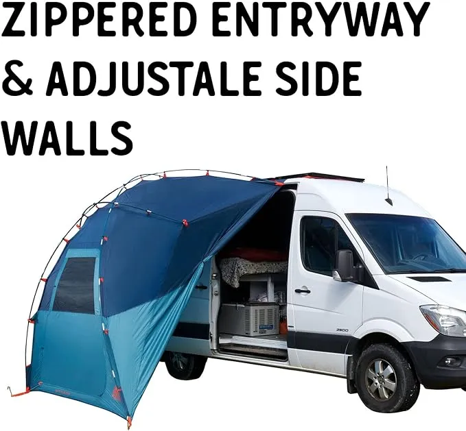 Kelty Highroads Overlanding Shelter - Universal Mount Car Camping Tent with Large Zippered Entry, Aluminum Frame, Adjustable Walls and Windows, UV Protection, Rainproof, Stuff Duffel Included, 2024