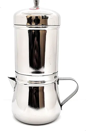 KERAM Coffee filter indian style 300 ml(10.14Oz) 4-5 cup with kettle-south indian filters/drip/dripper coffee bar accessories for camping/outdoor traditional madras/french press-pour over