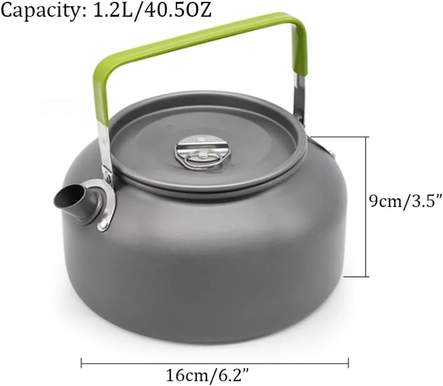 Kettle for Stove top Aluminum 0.8L 1.2L Outdoor Camping Hiking Kettle Coffee Pot Portable Teapot Kettle Compact and Lightweight with Handle Kitchen Supplies Teapots (Size : 1.2L/40.5OZ)