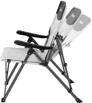 KingCamp Adjustable Heavy Duty High Back Outside Camping Chairs Oversized Padded Outdoor Folding Portable Recliner Reclining Lounge Chair for Camp Beach Lawn Sports Patio