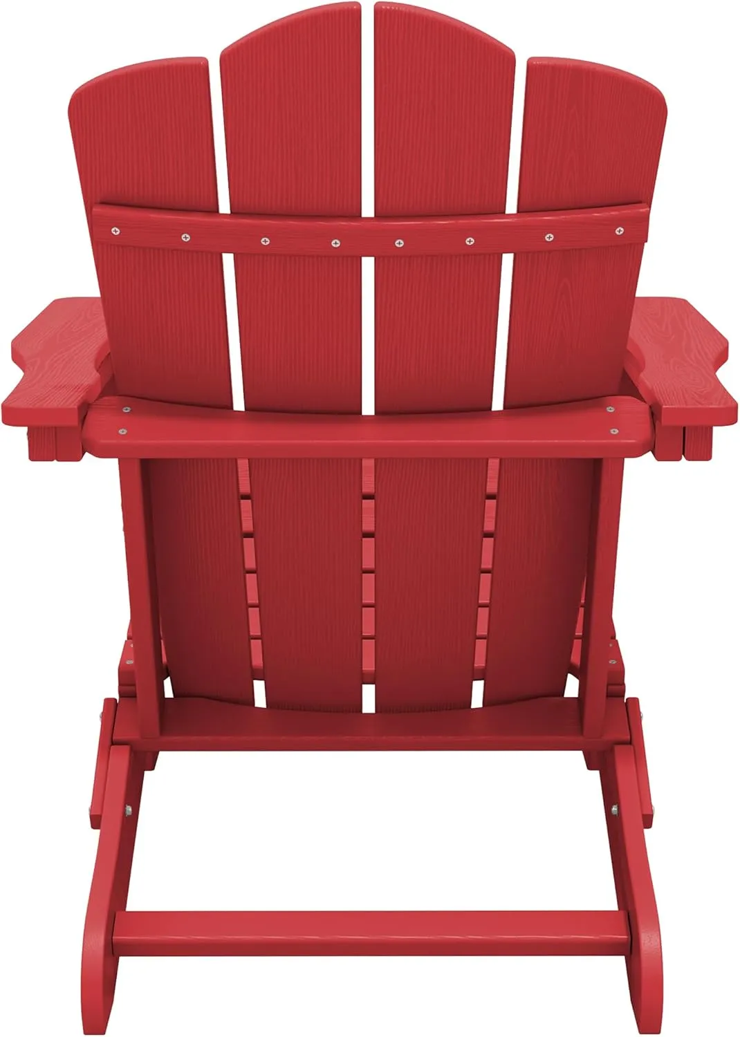 KINGYES Folding Adirondack Chair Set of 2, HDPE All-Weather Folding Adirondack Chair, Light Red